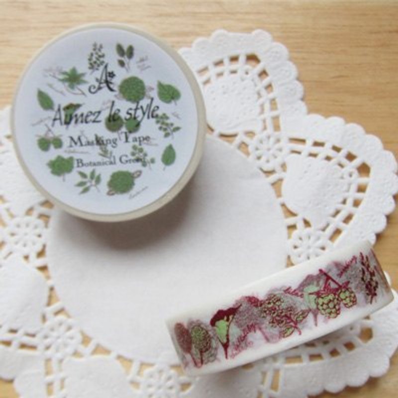 Aimez le style 和紙膠帶 (01856 植物插畫-綠) - Washi Tape - Other Materials Green