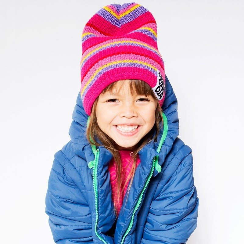 【北欧子供服】スウェーデン製 あったか 防水 ウール インナーブラシ付きニット帽 2～6歳用レッド - 帽子・ヘアバンド - コットン・麻 レッド