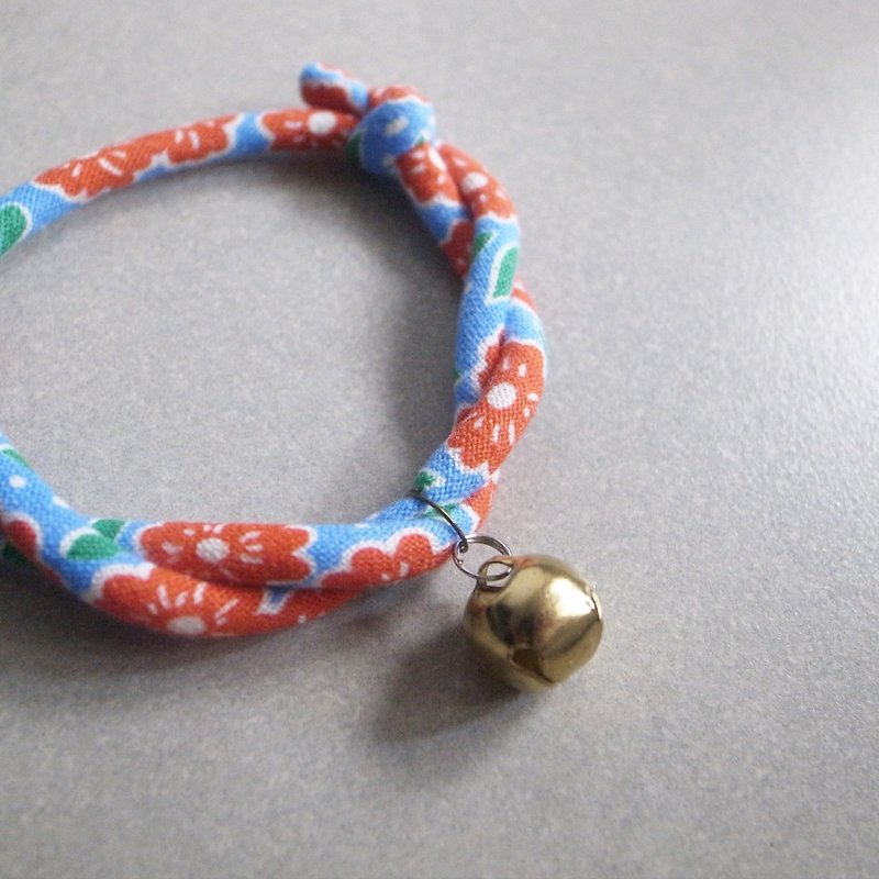 北歐棉布日本犬貓頸圈(可調式)--海洋藍 (安全項圈) - 項圈/牽繩 - 棉．麻 藍色