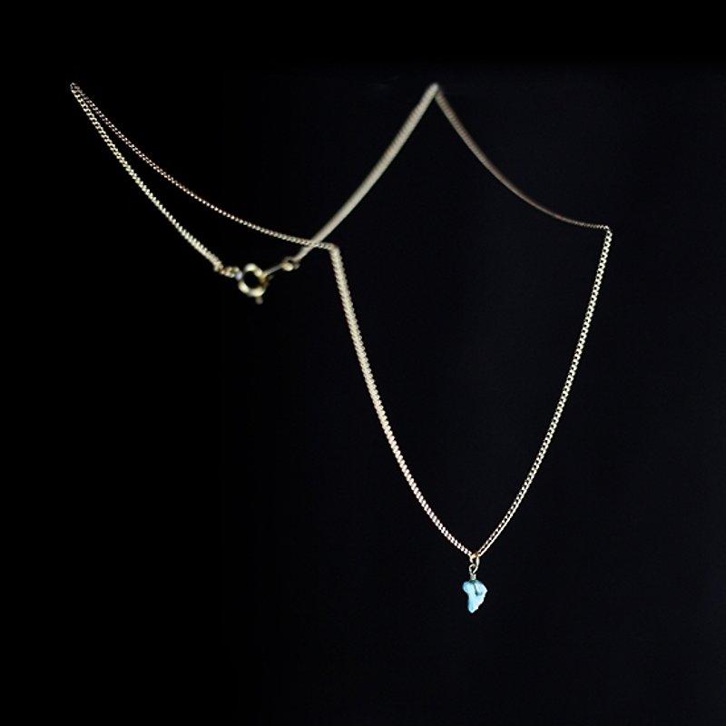 MSI dust - miniature turquoise jewelry clavicle chain Stone mini clavicle short chain - Necklaces - Gemstone Green