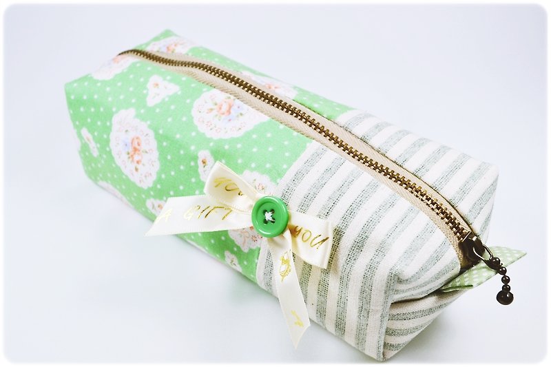 吐司筆袋 - 鄉村下午茶系列 - Charlotte 夏洛特夫人* - 筆盒/筆袋 - 其他材質 綠色