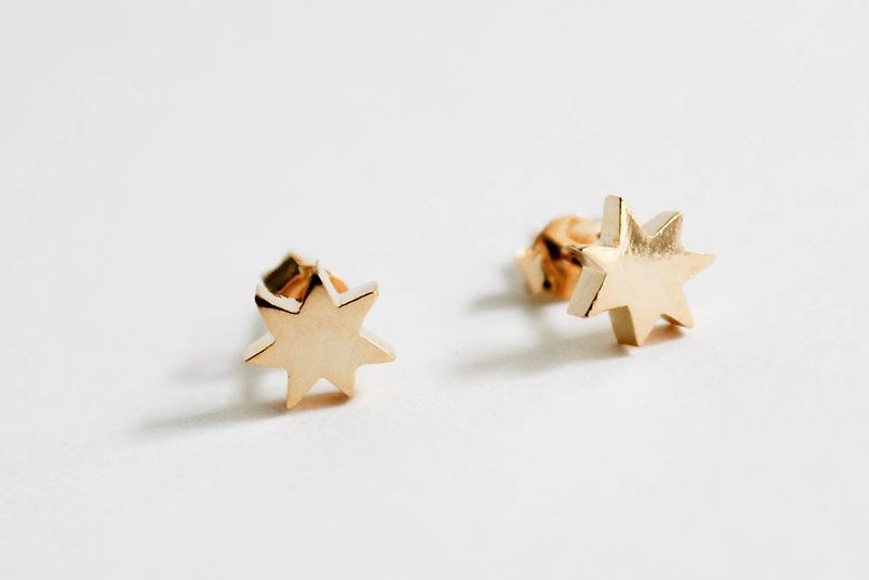 Please Wishing Star Bronze Earrings - Earrings & Clip-ons - Other Materials Gold