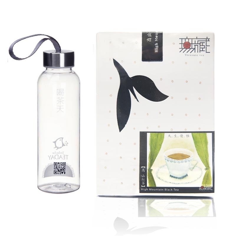 [Simple] Alishan high mountain tea set into a triangular tea bag tea ◆ 10 + portable thermal bottle ◆ - ชา - วัสดุอื่นๆ สีดำ