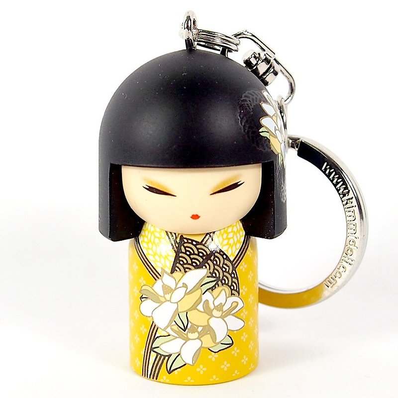 Key ring-Aki learning and understanding [Kimmidoll and blessing doll key ring] - Keychains - Other Materials Yellow