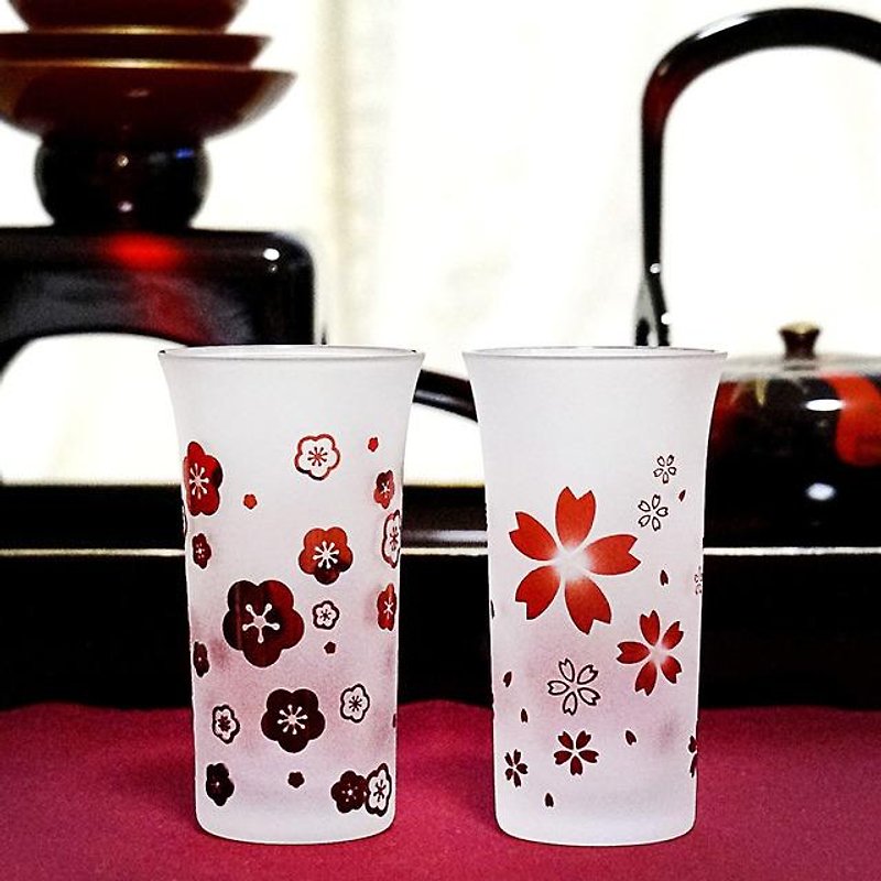 迎春の梅桜 - 茶具/茶杯 - 玻璃 紅色