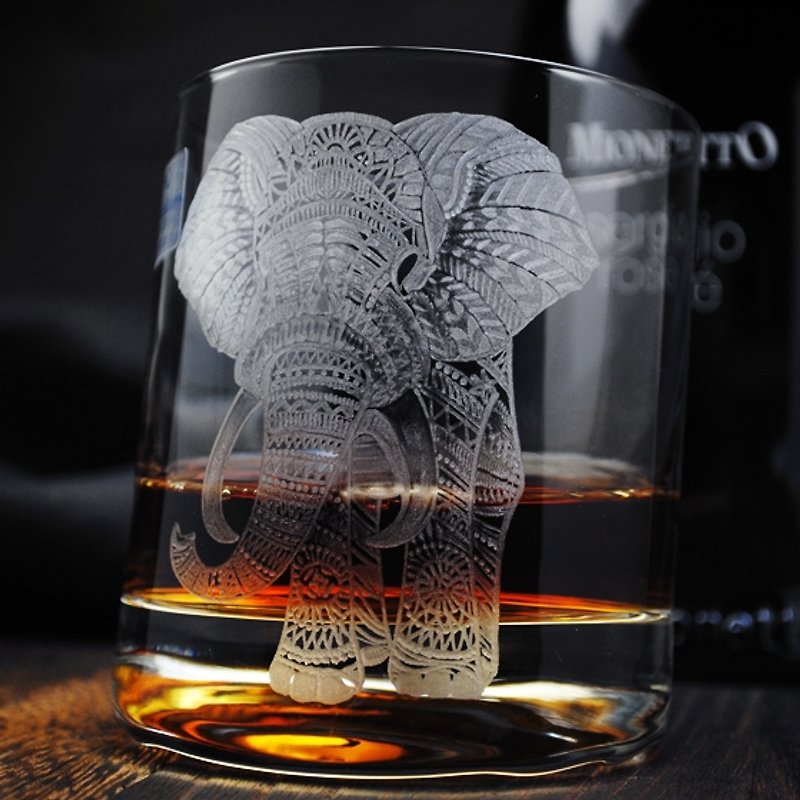 300cc [Prairie Series Carving] Auspicious and Powerful ORNATE India Like SCHOTT ZWIESEL German Zeiss 10 ° Barserie Crystal Whiskey Cup Crystal Glass Carving Wine Bottle Lettering Gift Boyfriend Birthday World's Best Crystal Glass Customization - Bar Glasses & Drinkware - Glass Gray