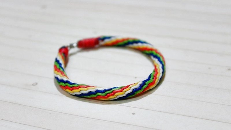 Hand-knitted silk Wax thread style <Rotating World> //You can choose your own color// - Bracelets - Wax Multicolor
