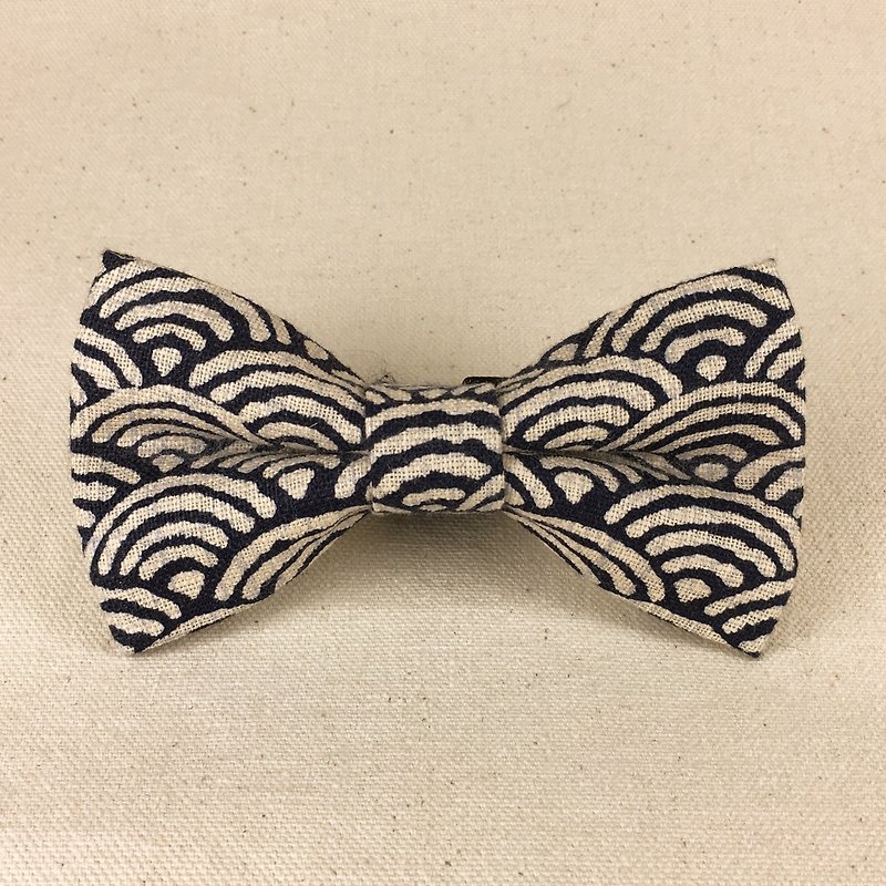 Mr.Tie 手工縫製領結 Hand Made Bow Tie 編號147 - 領呔/呔夾 - 棉．麻 藍色