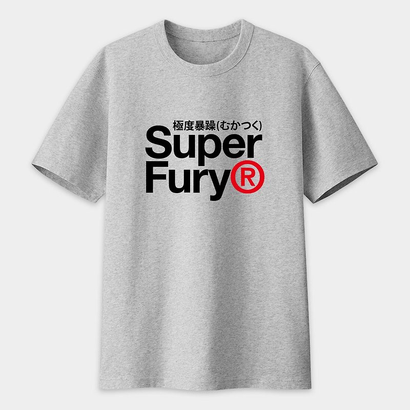 KUSO Fun Terrier American Cotton T Super Fury Parent-child Couple Text T-shirt PS219 - เสื้อฮู้ด - ผ้าฝ้าย/ผ้าลินิน สีเทา