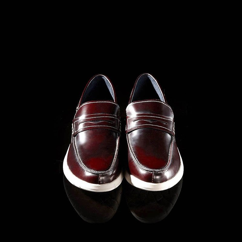 Vanger elegant beauty ‧ sports trends Carrefour casual shoes Va202 Bordeaux - รองเท้าอ็อกฟอร์ดผู้ชาย - หนังแท้ สีแดง