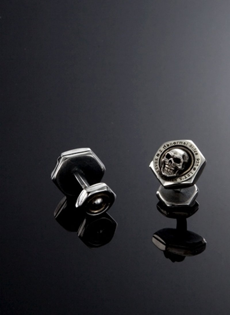 Nut Cufflink with Skull | Simple Nut Cufflink with Skull - Cuff Links - Other Metals Multicolor