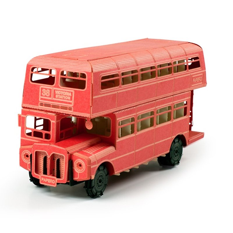 Papero Paper Landscape DIY Mini Model-London Double Decker Bus - Wood, Bamboo & Paper - Paper Red