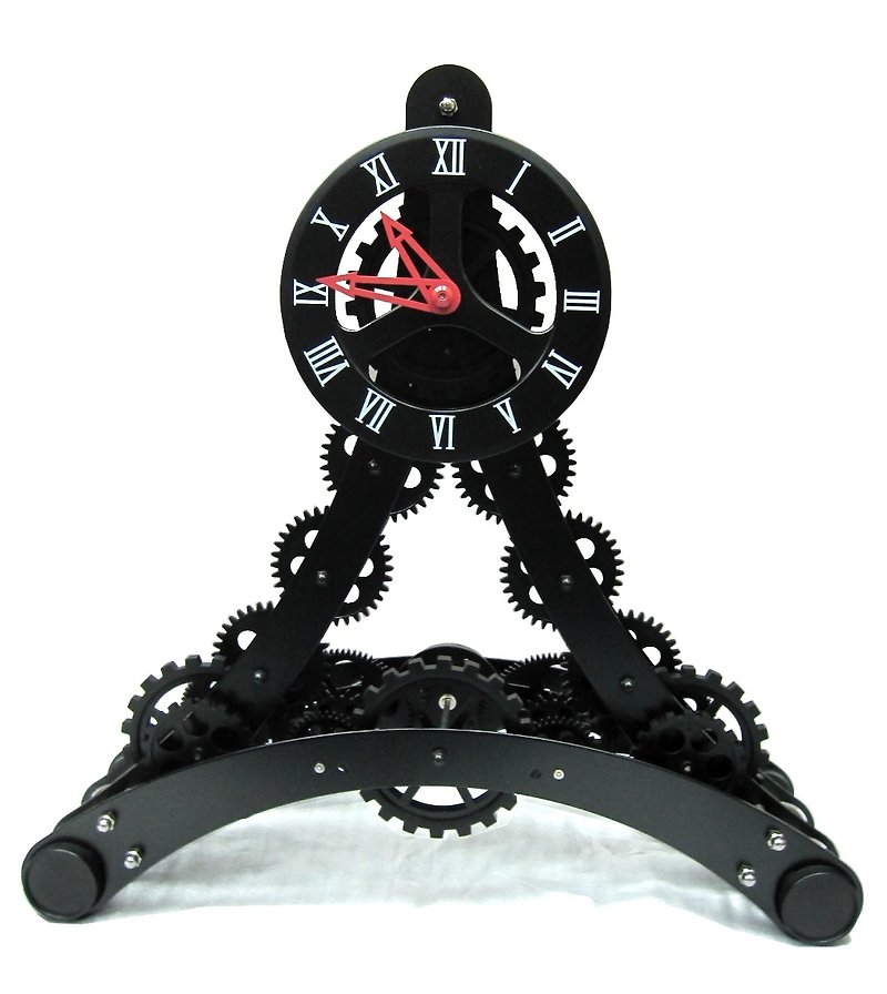 Eiffel Gear table / wall clock hanging gear triangular tower / base station clock - นาฬิกา - โลหะ สีดำ