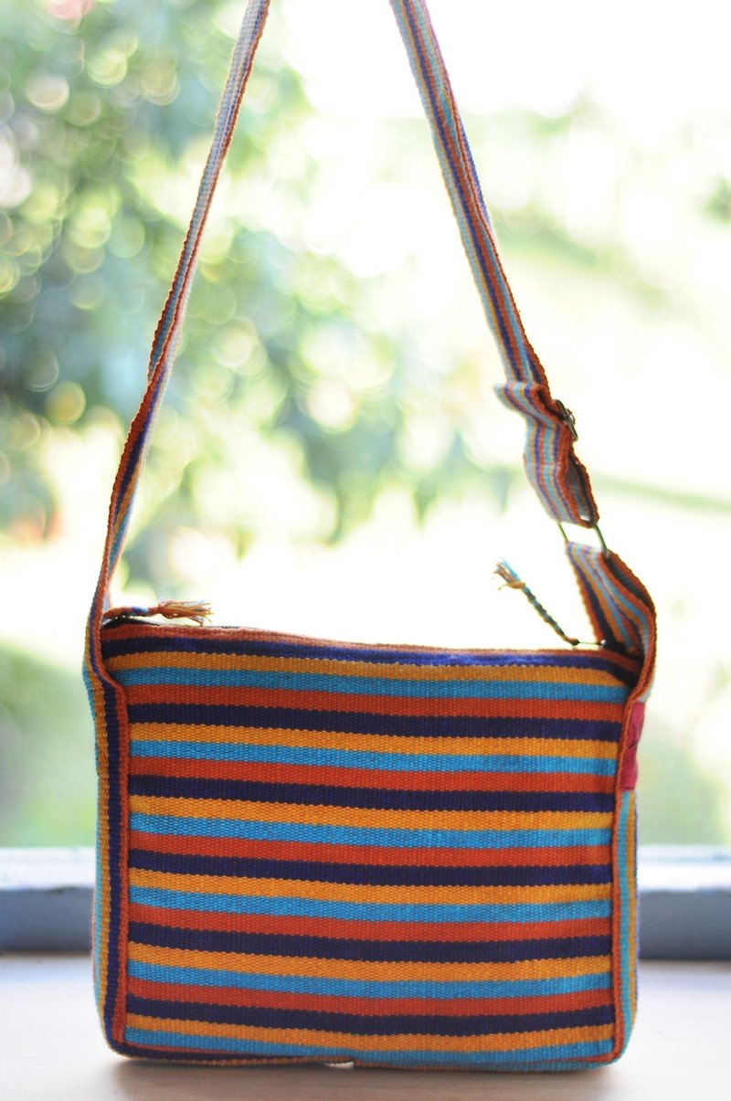 Hand-woven tropical South America oblique backpack / shoulder bag / shoulder bag (the only remaining one) - Messenger Bags & Sling Bags - Other Materials Orange