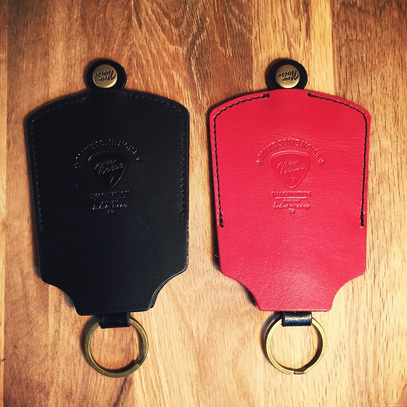 NEW NOISE 不外露真皮鑰匙包 （紅色／全黑款） - 鑰匙圈/鑰匙包 - 真皮 紅色