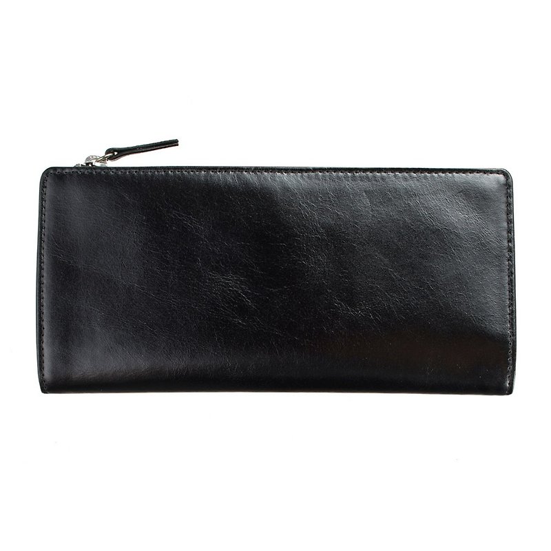 DAKOTA Long Clip_Black / Black - กระเป๋าสตางค์ - หนังแท้ สีดำ
