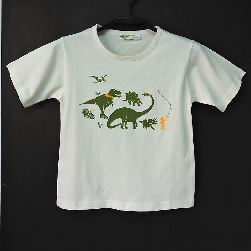 【冶綠X台博館】有機棉 兒童版 恐龍T - 其他 - 棉．麻 白色
