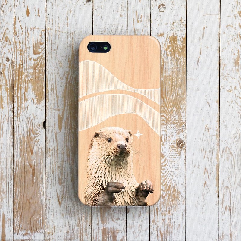 OneLittleForest - Original Mobile Case - iPhone 4, iPhone 5, iPhone 5c- sell Meng otter - Phone Cases - Plastic Brown