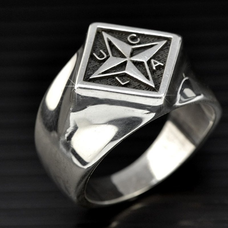 Customized. 925 Sterling Silver Jewelry RS00035-College Ring/Saddle Ring - แหวนทั่วไป - โลหะ 