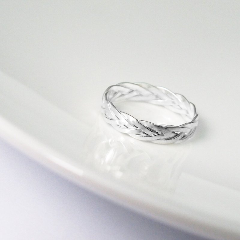 Twist ring - braided twist braid type 925 Silver Ring Silver Ring -ART64 - แหวนทั่วไป - โลหะ สีเทา