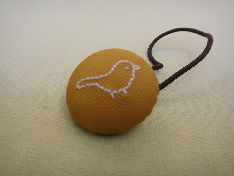Leather bags feel withholding bundle - Bird - Hair Accessories - Genuine Leather Orange
