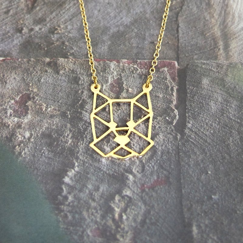 Yorkshire Dog Necklace, Gold Plated Brass Necklace, Dog Birthday gift - 項鍊 - 銅/黃銅 金色