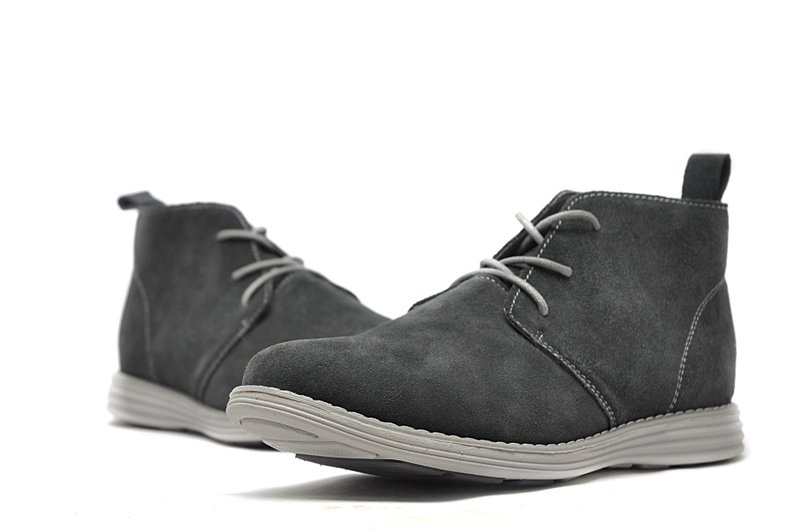 Hau Temple yield functional lightweight, breathable suede desert boots gray - รองเท้าบูธผู้ชาย - หนังแท้ สีเทา