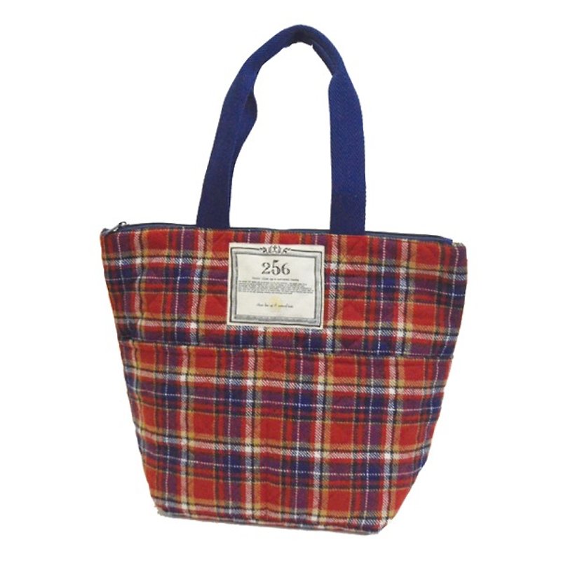 [DESTINO STYLE] Japan 256 Check Pattern Thermal Insulation Picnic Tote Bag (Large) - Handbags & Totes - Other Materials 
