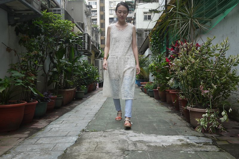 ）））棉蕾絲洋裝（（（ - 洋裝/連身裙 - 其他材質 白色
