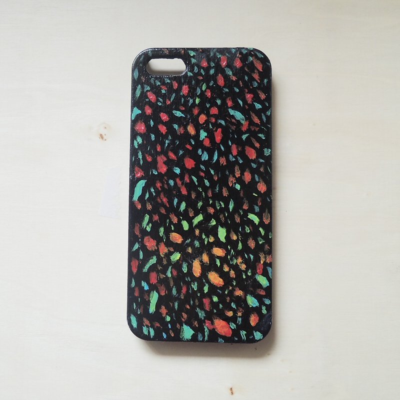 [Painted shell phone smartphone case: Flower Flower Flowers: hand-painted Hand-painted] - เคส/ซองมือถือ - ไม้ไผ่ สีดำ