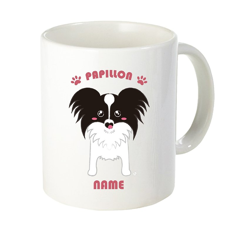 Hand-painted wind Papillon Mug - Mugs - Other Materials White