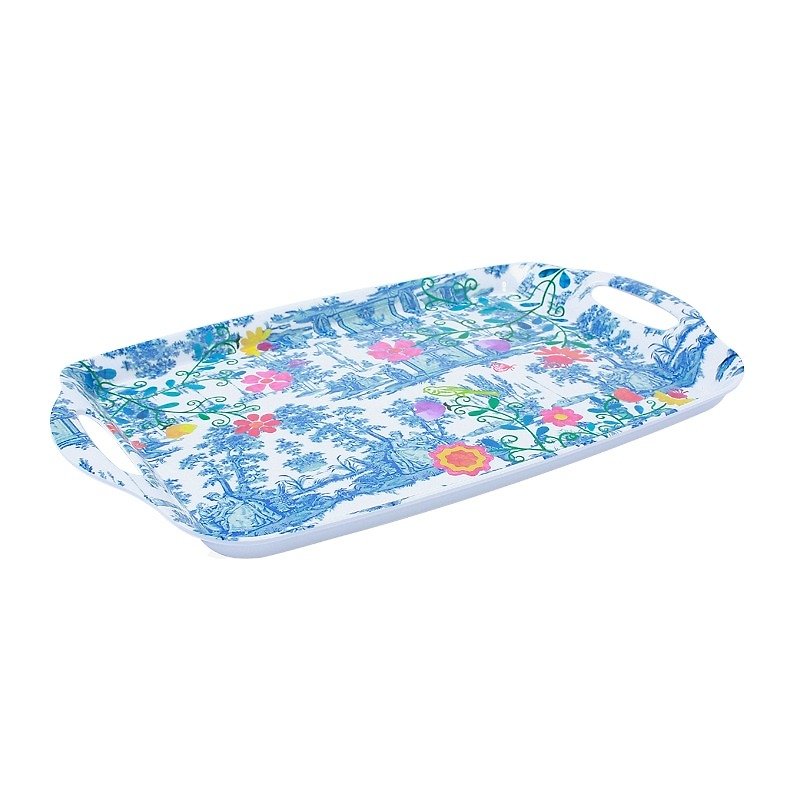 GINGER│ Thai design - Secret Garden 15-inch tray - Small Plates & Saucers - Plastic 