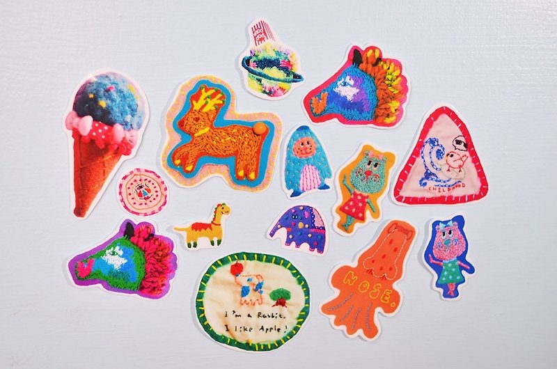 Embroidery Sticker Happy Pack-Candy - สติกเกอร์ - งานปัก หลากหลายสี