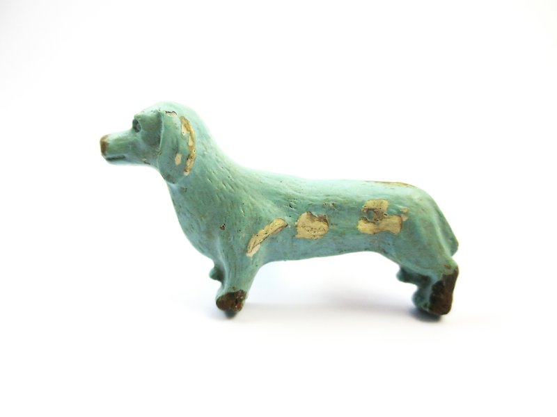SUSS- British industrial design retro style sausage dog for the old handle _ applicable cabinet / drawer / door handles, etc. - Spot free transport - Items for Display - Other Metals Green