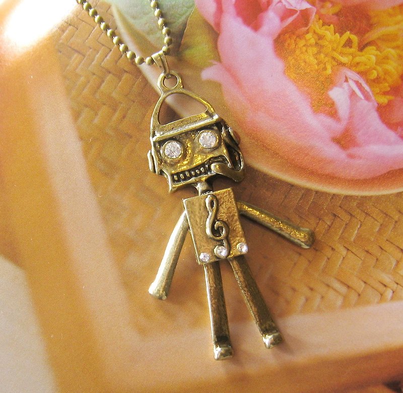 Big Robot Robot Necklace - Long Necklaces - Other Metals 