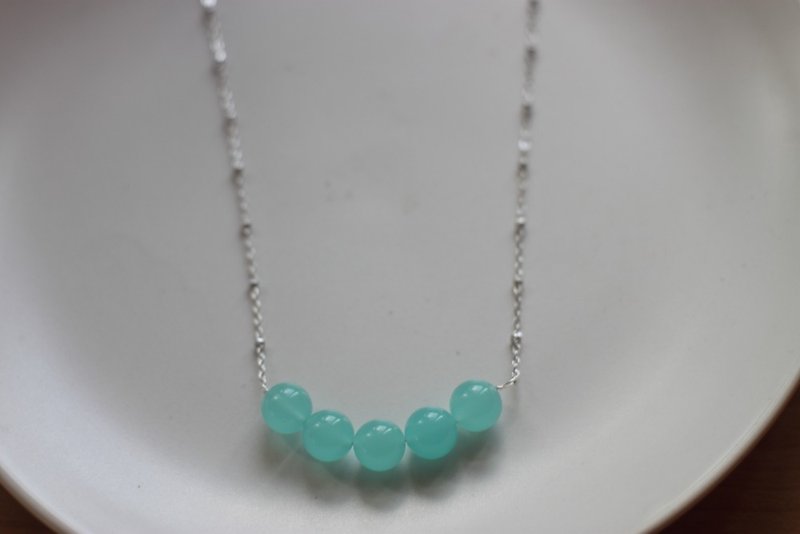 Tiffany Blue Chalcedony Necklace - Necklaces - Gemstone Blue
