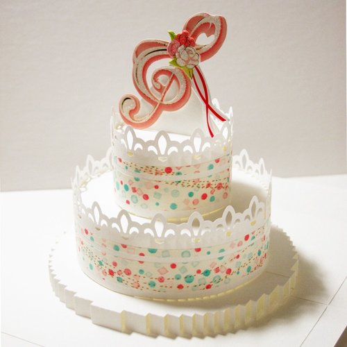 Three-dimensional paper sculpture cake card-elegant movement-limited edition