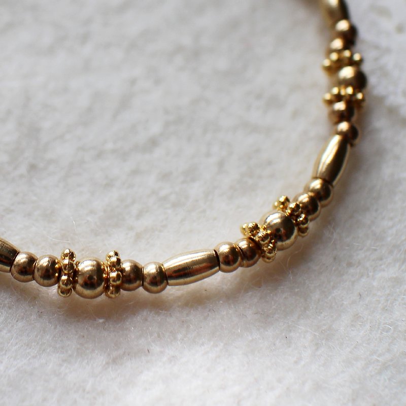 EF NO.125 Golden Years Golden Three-brass bracelet - Bracelets - Other Materials Gold
