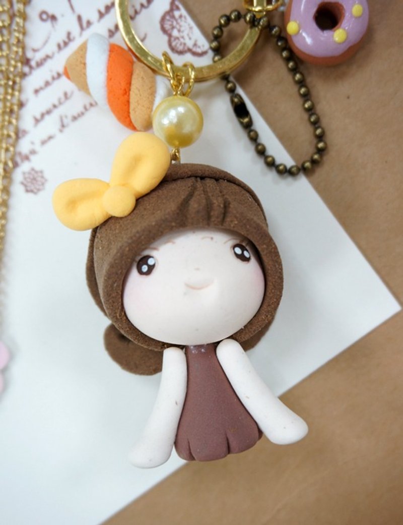 コリの女の子の人形手作りのネックレスストラップ多機能 - ネックレス - その他の素材 イエロー