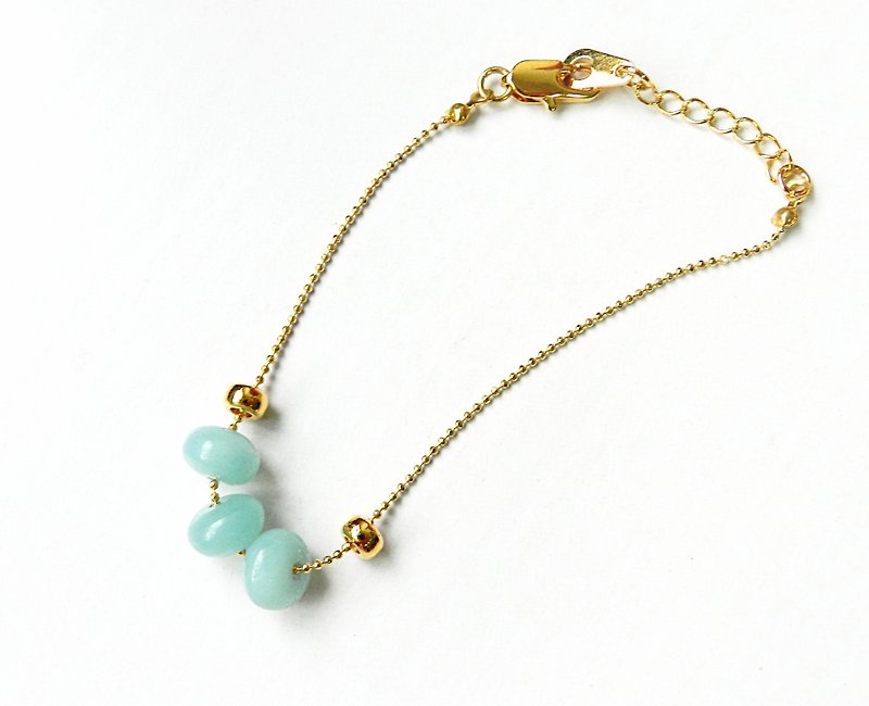 [AMAZONITE] amazonite gilt bracelet - Bracelets - Gemstone Blue