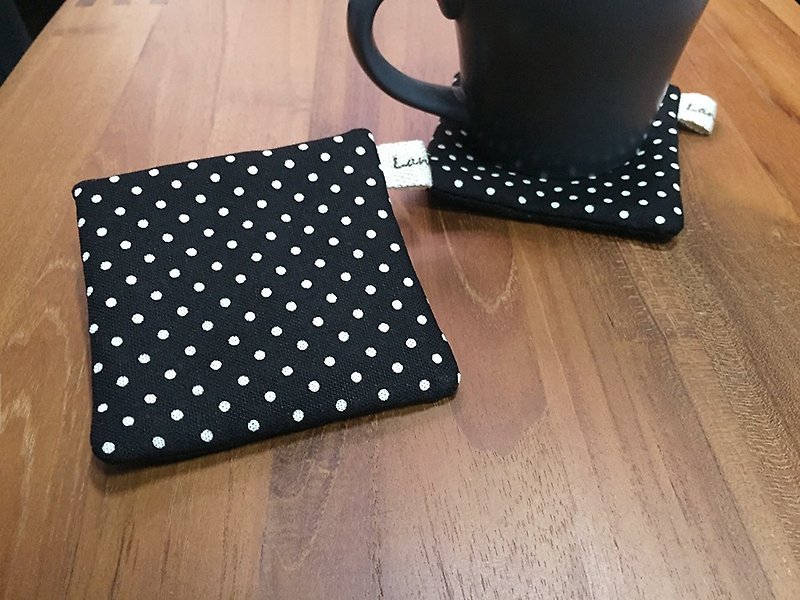 :: Lane68 :: black white point handmade coasters (set of two) - Place Mats & Dining Décor - Other Materials Black