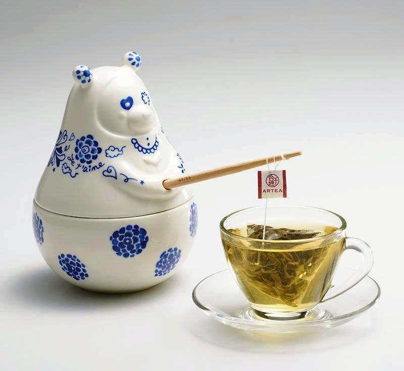 茶禪一味【愛青瓷打坐Tea熊罐】阿里山仙霧高山茶)ARTEA 千合趣 - 茶葉/漢方茶/水果茶 - 其他材質 藍色