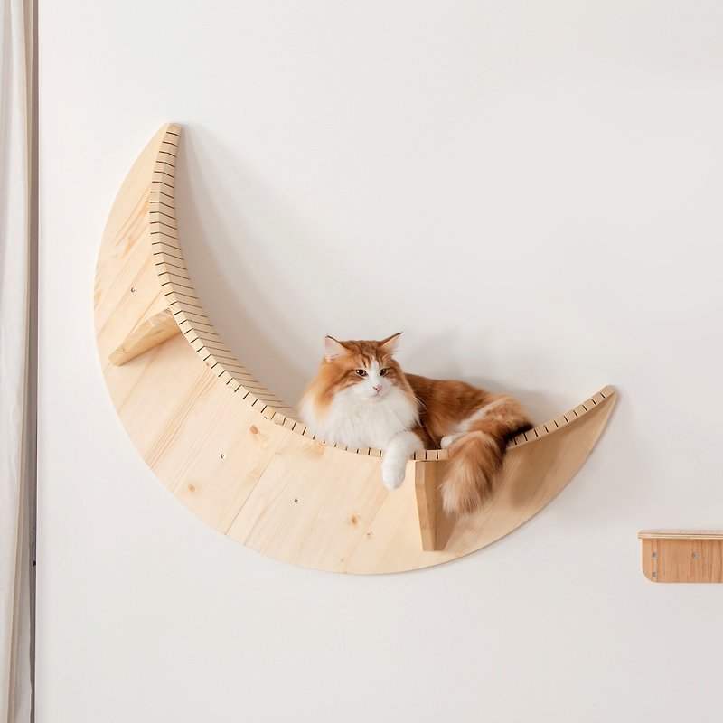 【MYZOO動物緣】月亮貓跳台LUNA (貓床可兩隻貓共乘,耐重15kg) - 其他 - 木頭 金色