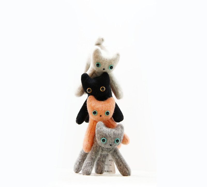 【Bouger】疊疊貓組合(3隻一組)-日本手工貓咪娃娃/居家擺飾/療癒小物 - 玩偶/公仔 - 其他材質 多色
