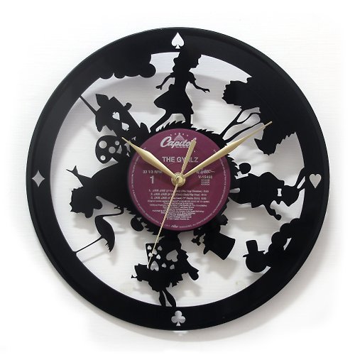 時光旅人1888 黑膠時鐘。愛麗絲夢遊仙境