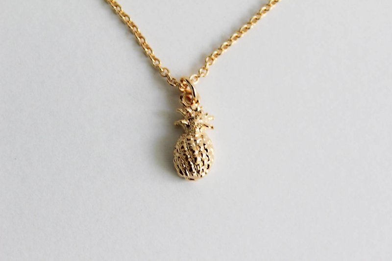 鳳梨黃銅項鍊 - 項鍊 - 其他材質 金色