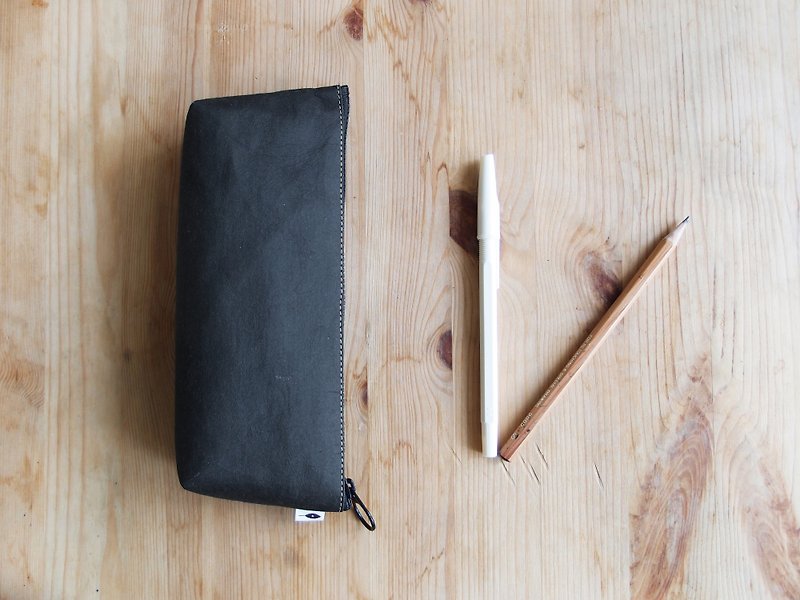 紙 筆盒/筆袋 黑色 - 暖黑系列-寬底筆袋