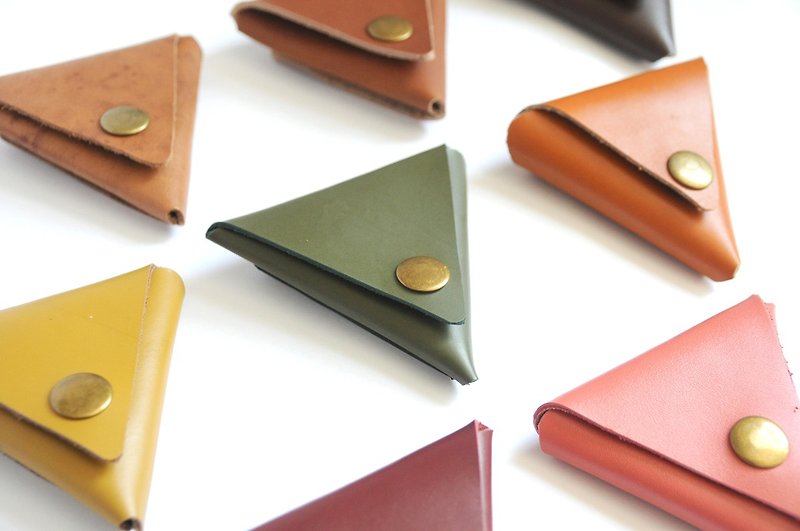 Delta Triangle Leather Coins Case (free delivery item ) - Coin Purses - Genuine Leather Multicolor