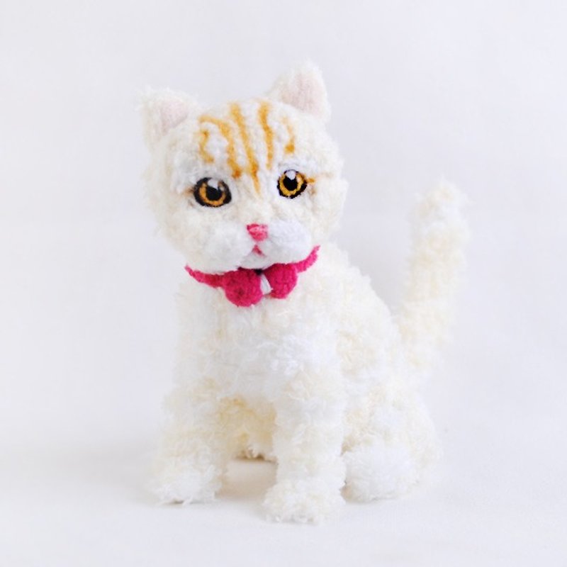 15cm pet cloned [feiwa Fei handmade baby 2 color cream pet cat doll (welcome to build your cat) - ตุ๊กตา - วัสดุอื่นๆ ขาว