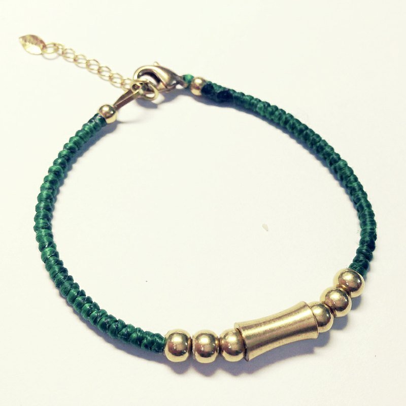 green. Ye Simple series. Wax hand for Bronze wire bracelet ◆ Sugar Nok ◆ - Bracelets - Waterproof Material Green